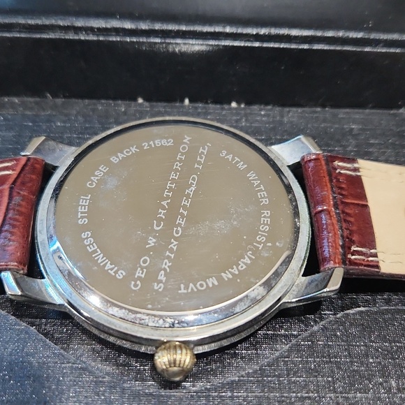 Stauer Geo W. Chatterton Springfield Stainless steel case back 21562 3 ATM water - Picture 15 of 17